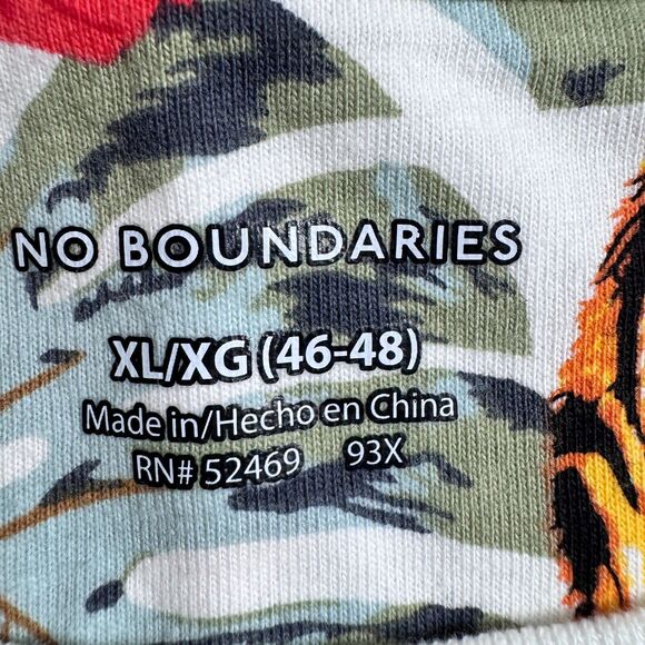 No Boundaries Mens Tee Shirt Floral Aloha Hawaiian Tigers Hibiscus Ti Leaf XL - Picture 10 of 16